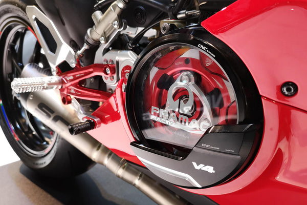 CNC RACING | Clear oil bath clutch cover Ducati Panigale V4 - Pramac Racing Limited Edition