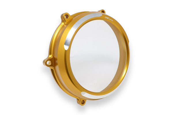 CNC RACING | Clear oil bath clutch cover Ducati Panigale V4 BICOLOR
