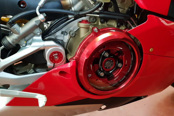 CNC RACING | Clear oil bath clutch cover Ducati Panigale V4