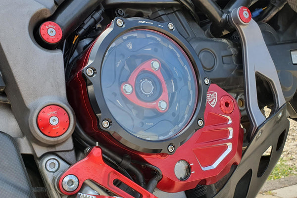 CNC RACING | Clear cover oil bath clutch Ducati - Bicolor Edition