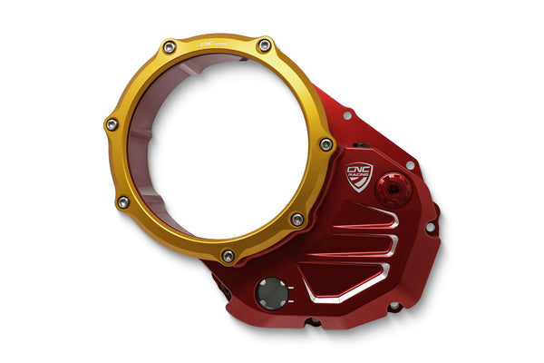 CNC RACING | Clear cover oil bath clutch Ducati - Bicolor Edition