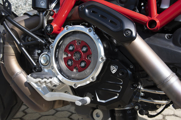 CNC RACING | Clear cover oil bath clutch Ducati - Bicolor