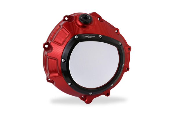 CNC RACING | Clear clutch cover for BMW red color
