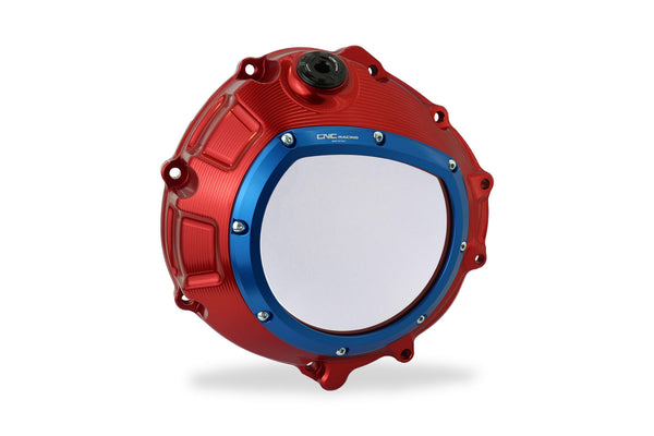 CNC RACING | Clear clutch cover for BMW red color