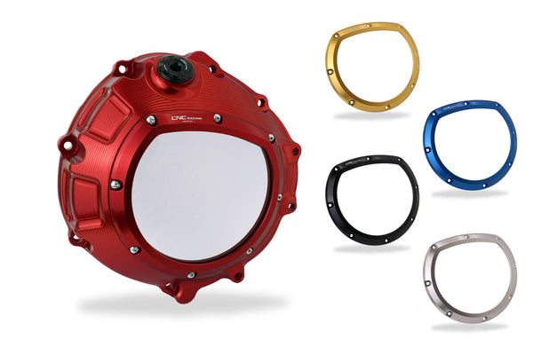 CNC RACING | Clear clutch cover for BMW red color