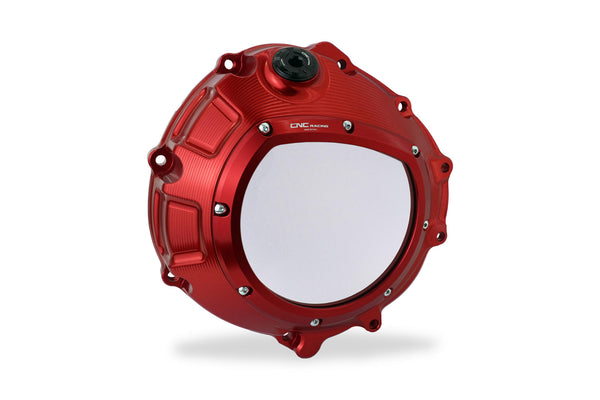 CNC RACING | Clear clutch cover for BMW red color
