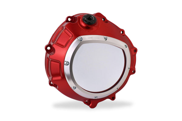 CNC RACING | Clear clutch cover for BMW red color