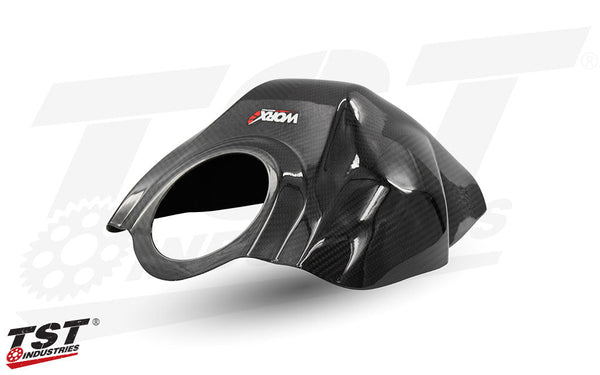 TST WORX Carbon Fiber Tank Cover Extender for Kawasaki ZX-4RR 2023+ / ZX-4R 2024+