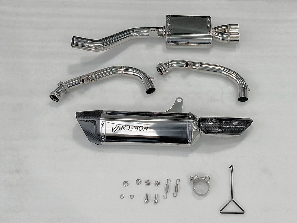 CFMOTO 450NK Stainless Steel Side Mount Exhaust System.