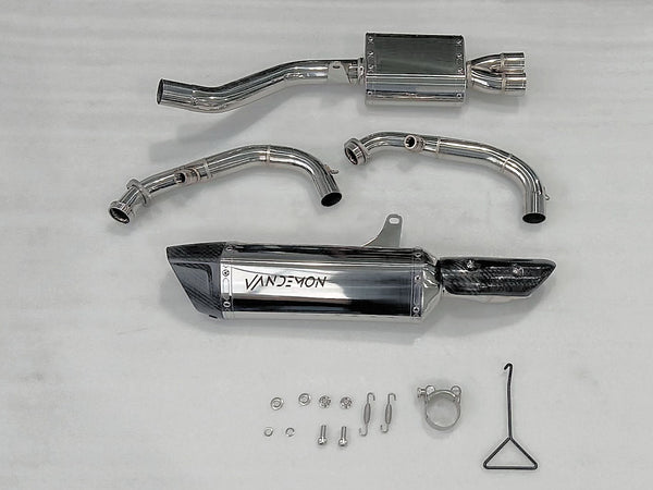 CFMOTO 450NK Stainless Steel Side Mount Exhaust System.