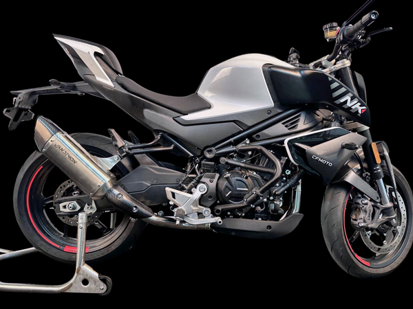CFMOTO 450NK Stainless Steel Side Mount Exhaust System.