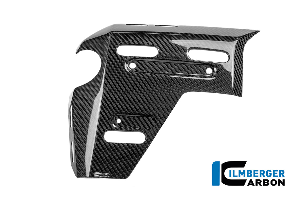 Ilmberger Carbon | Left water radiator cover with holes for the luggage holder Carbon glossy R 1300 GS Adventure — BMW R 1300 GS ADV ab2024 Carbon