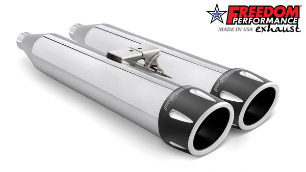 Freedom Performance YAMAHA VENTURE/ROYAL STAR/TOUR DELUXE 1999-2014 SLIP-ONS check description for Quiet Baffles.
