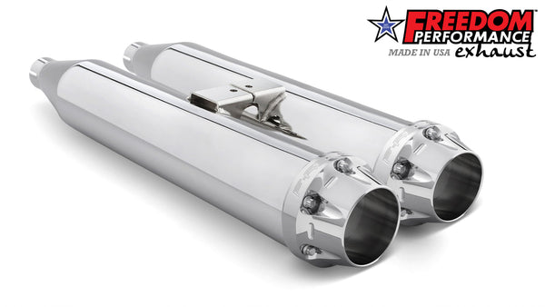 Freedom Performance YAMAHA VENTURE/ROYAL STAR/TOUR DELUXE 1999-2014 SLIP-ONS check description for Quiet Baffles.