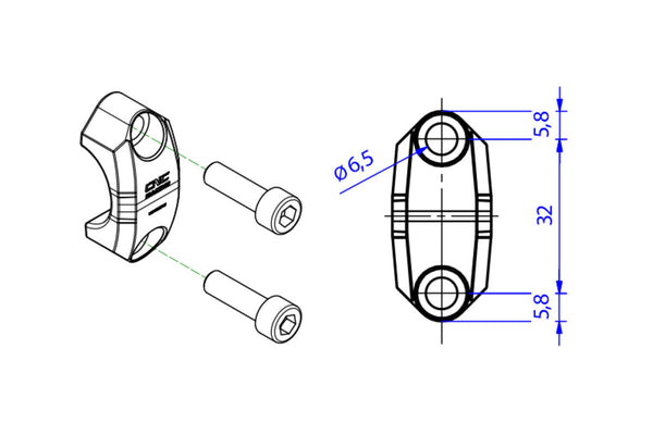 CNC RACING | Brembo Master cylinder clamp no Mirror Mount