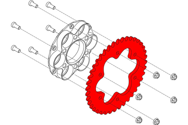 CNC RACING | Ring gear ergal Z41 P520 6 holes Ducati