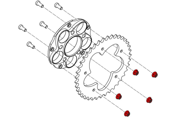 CNC RACING | Nuts ring gear Ducati M8x1.25