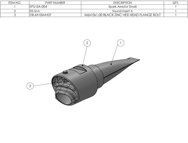 Graves Motorsports Spark Arrestor Sound Insert - A