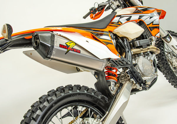 Graves Motorsports Titanium Octagon Dual Sport / Offroad Slip-on Exhaust - Carbon End Cap