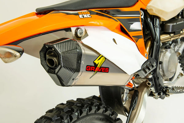 Graves Motorsports Titanium Octagon Dual Sport / Offroad Slip-on Exhaust - Carbon End Cap