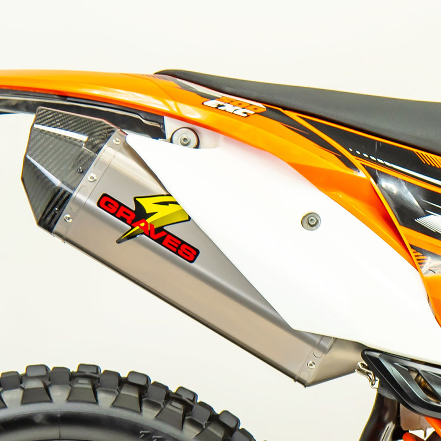 Graves Motorsports Titanium Octagon Dual Sport / Offroad Slip-on Exhaust - Carbon End Cap