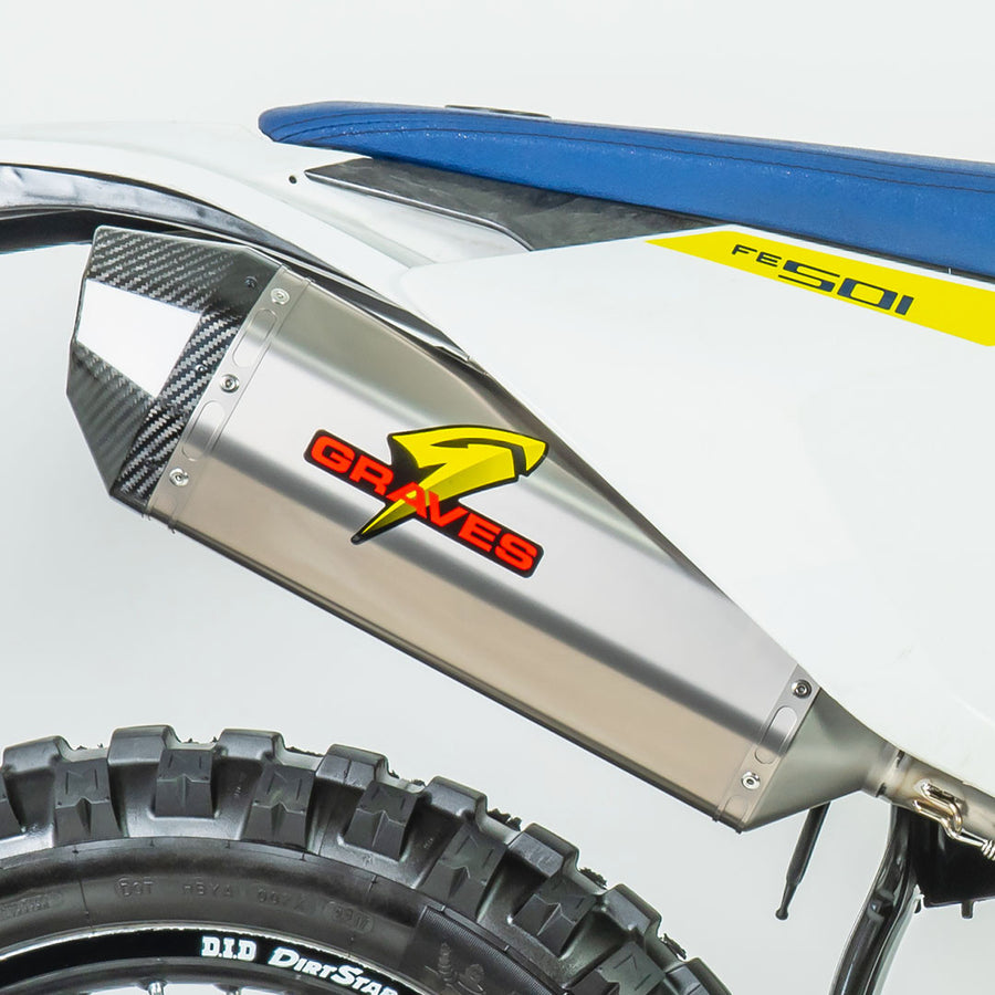 Graves Motorsports Titanium Octagon Dual Sport / Off-road Slip-on Exhaust - Carbon End Cap