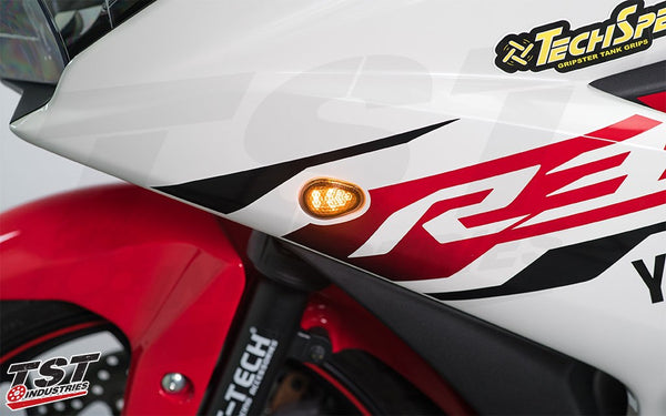 TST GTR Front LED Flushmount Turn Signals for Yamaha YZF-R3 2015-2024