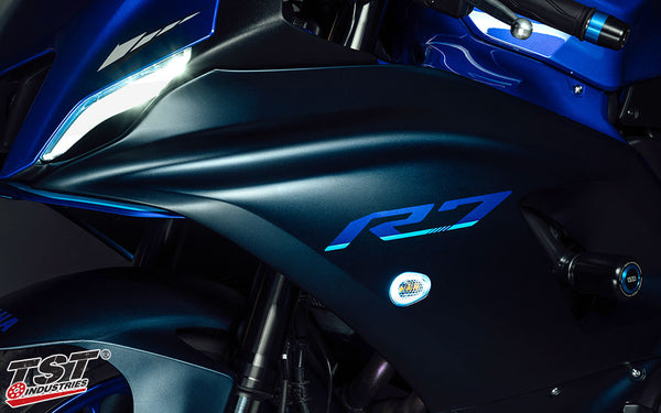 TST HALO-GTR Front LED Flushmount Turn Signals for Yamaha YZF-R7 2022-2025
