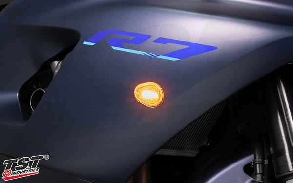 TST HALO-GTR Front LED Flushmount Turn Signals for Yamaha YZF-R7 2022-2025