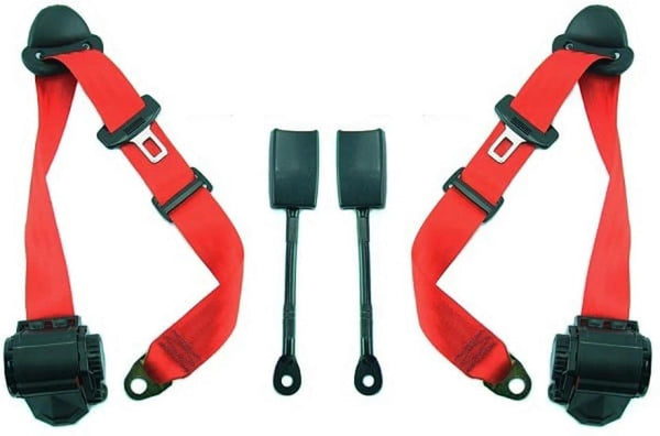 FABSPEED Porsche 993 Carrera RS-Style Red 3 Point Replacement Seat Belts (1994-1998) – image 1