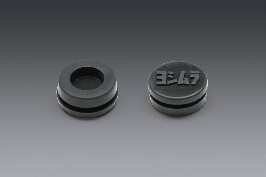 RUBBER GROMMET WITH LOGO TO COVER END-CAP INSERT HOLE FOR MOST MUFFLERS