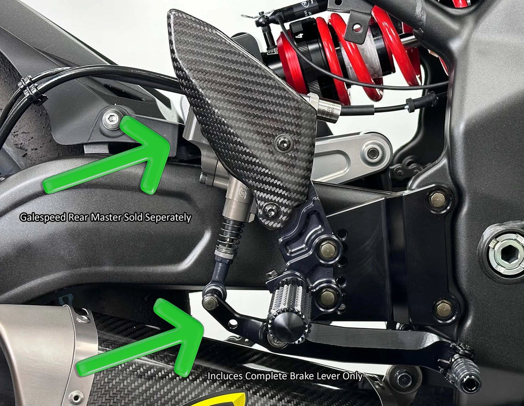 Graves Motorsports ZX-4RR / ZX-4R Brake Lever Upgrade for Galespeed Rear Master - Black