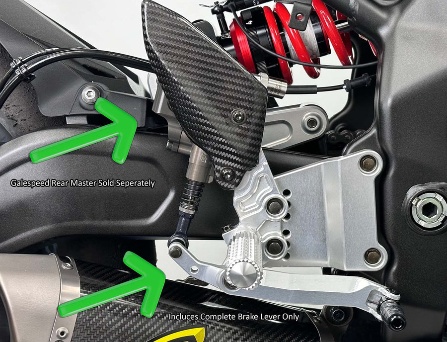 Graves Motorsports ZX-4RR / ZX-4R Brake Lever Upgrade for Galespeed Rear Master - Silver