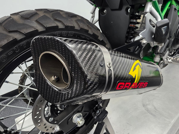 Graves Motorsports Kawasaki KLE 500 LINK Cat-Back Carbon Exhaust