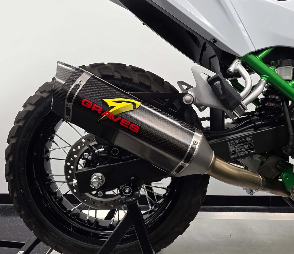 Graves Motorsports Kawasaki KLE 500 LINK Cat-Back Carbon Exhaust