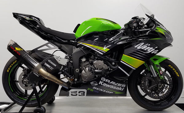Graves Motorsports Kawasaki WORKS2 ZX-6R Carbon Full Exhaust System
