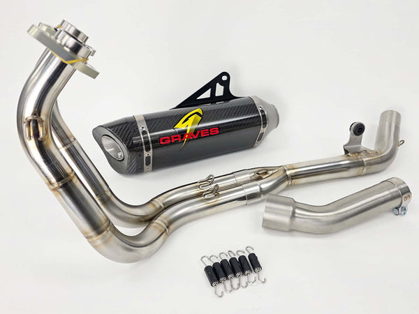 Graves Motorsports Kawasaki KLE 500 LINK Full Exhaust - Carbon Silencer