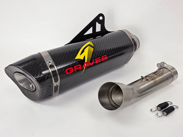 Graves Motorsports Kawasaki KLE 500 LINK Cat-Back Carbon Exhaust