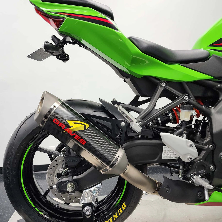 Graves Motorsports Kawasaki ZX-4RR ZX-4R Cat-Back Slip-on Carbon Exhaust