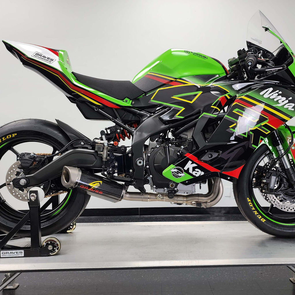 Graves Motorsports Kawasaki WORKS ZX-4RR  / ZX-4R Carbon LOW MOUNT Full Exhaust System