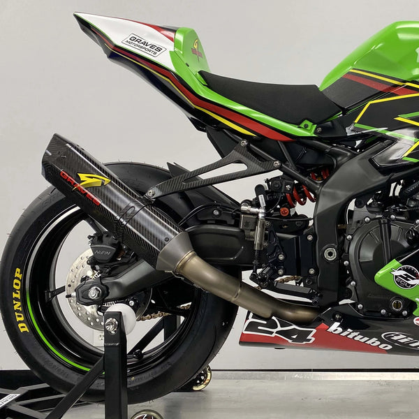 Graves Motorsports Kawasaki WORKS2 ZX-4RR ZX-4R Carbon Full Exhaust System