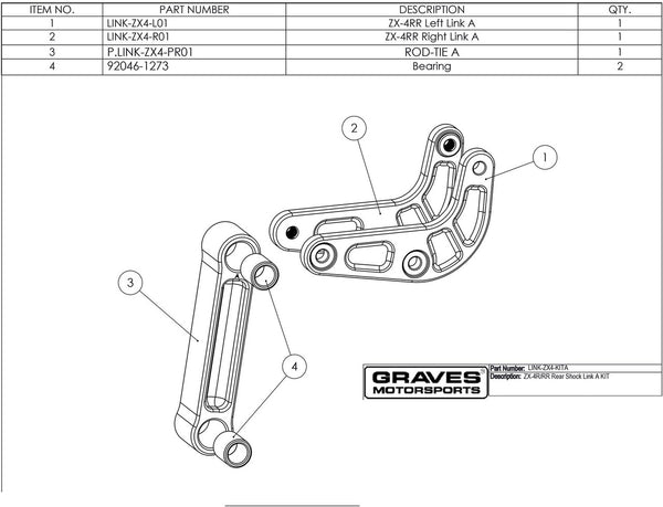 Graves Motorsports Kawasaki ZX-4RR / ZX-4R  - A Spec Kit Suspension Link