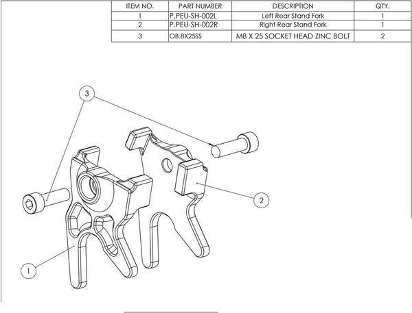 Graves Motorsports Kawasaki ZX-6R - Rear Stand Hook Kit