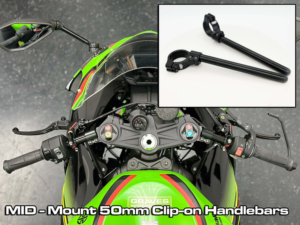 Graves Motorsports Mid Mount 50mm Clip-on Motorcycle Handlebars