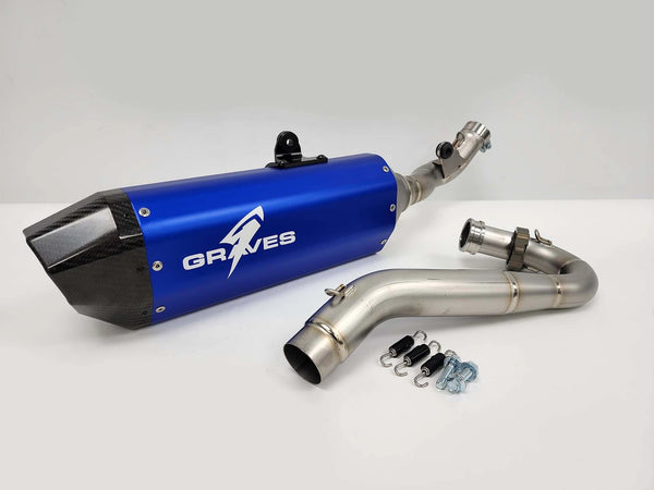 Graves Motorsports Honda CRF450RL / L / X Full Exhaust Aluminum - Blue