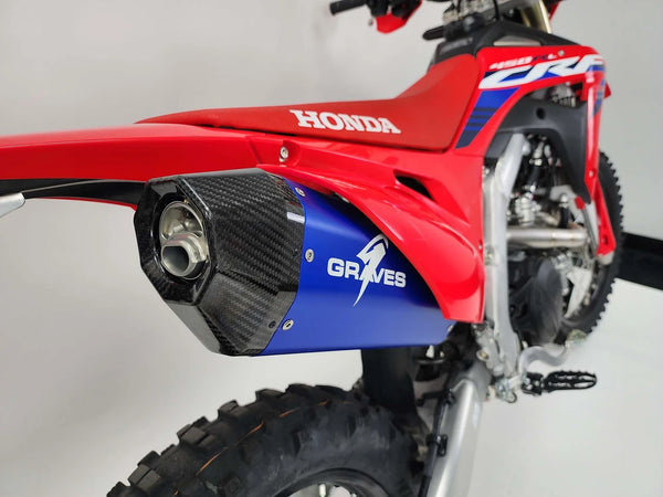 Graves Motorsports Honda CRF450RL / L / X Aluminum - Blue Exhaust
