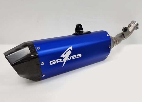 Graves Motorsports Honda CRF450RL / L / X Full Exhaust Aluminum - Blue