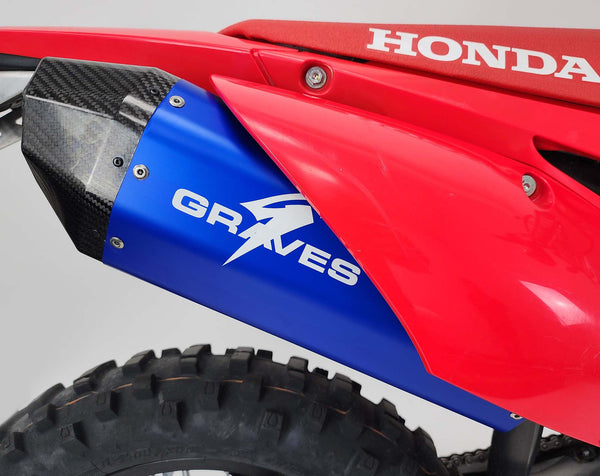 Graves Motorsports Honda CRF450RL / L / X Full Exhaust Aluminum - Blue