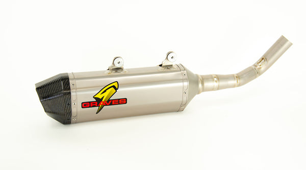 Graves Motorsports KTM - Husqvarna - Gas Gas Titanium Slip-on Exhaust - Carbon End Cap