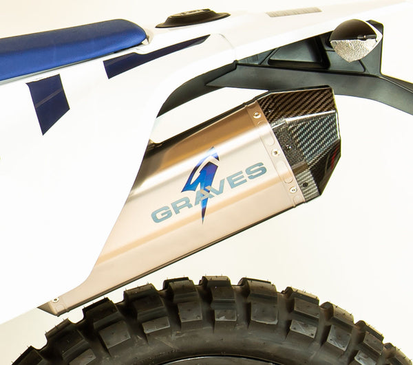Graves Motorsports KTM 690 Enduro R - Husqvarna  701 Enduro R Titanium Slip-on Exhaust - Carbon End Cap